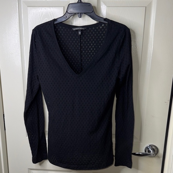 Victoria's Secret Tops - Victoria's Secret Black Textured Long Sleeve Top